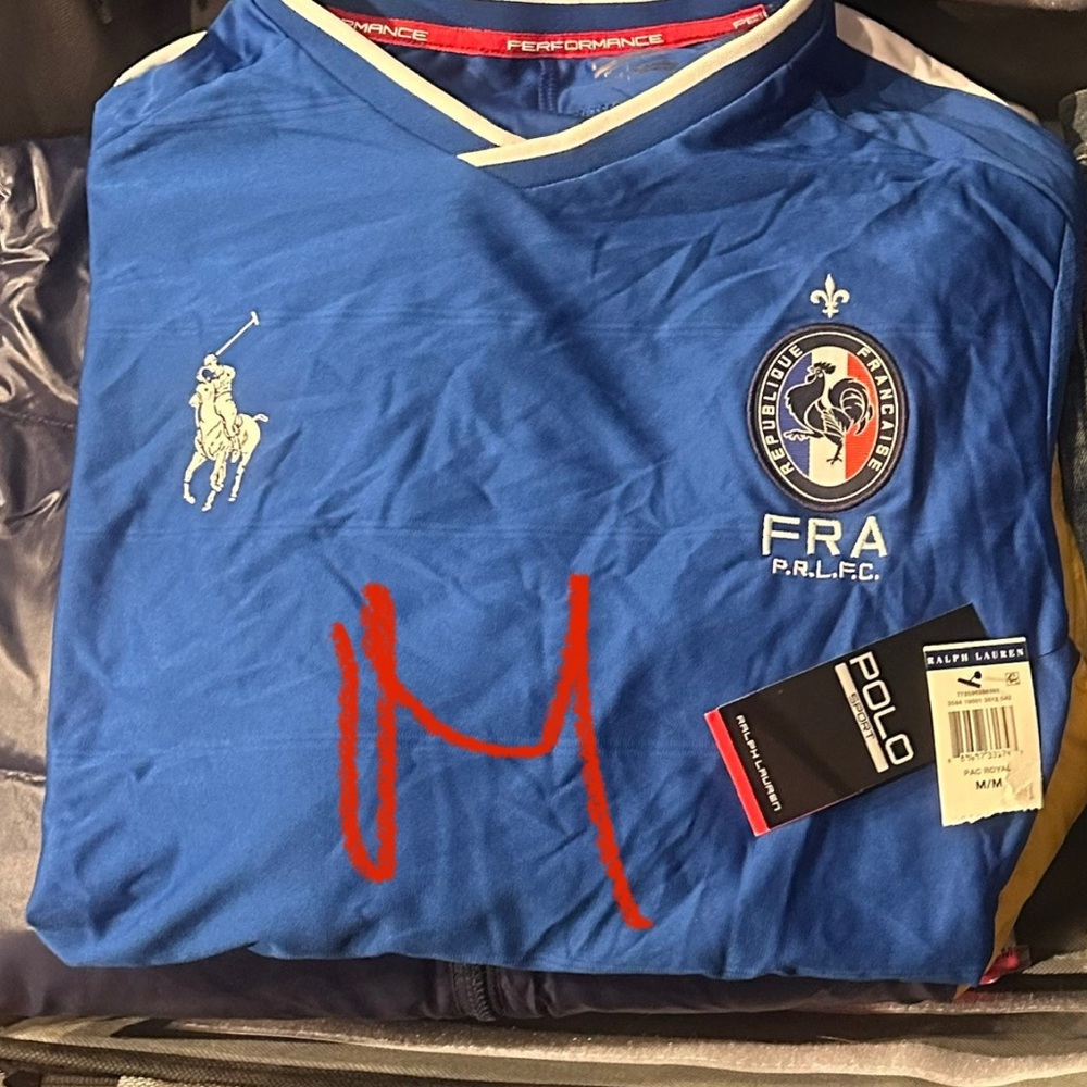 Polo by Ralph Lauren Blue Performance Polo Shirt - FRANCE